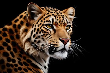 close up portrait of a leopard generated Ai.