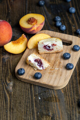 Mini cheesecake cake with fruit blueberry filling