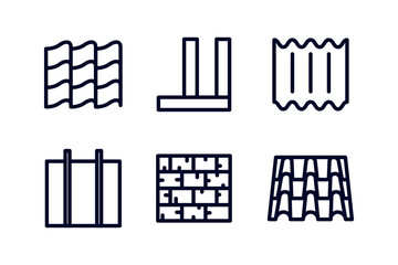 Building materials icons set.