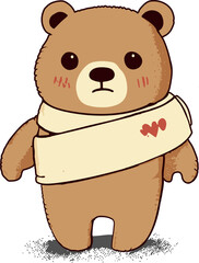 Injured teddy bear toy with a bandage. Concept art for pediatrics and treatment of children.