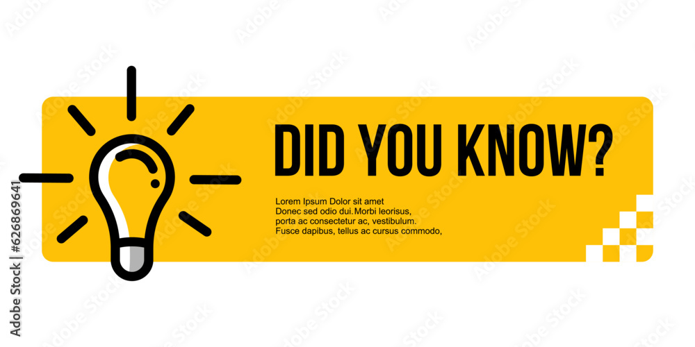 Poster did you know geometric message bubble with light vector image. template post icon for social media b