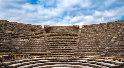 Step seats of Odeean Theatre of Pompeii