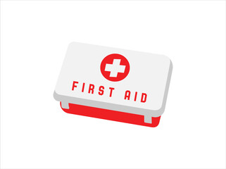 First aid kit. Health, help and medical diagnostics concept. Flat design. Vector illustration. EPS 8, no transparency.