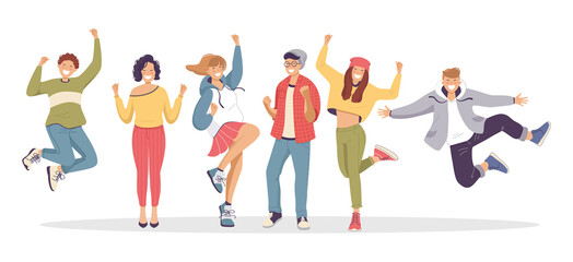 happy people. Jumping.