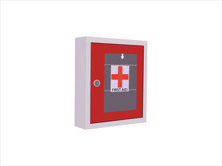 First aid kit. Health, help and medical diagnostics concept. Flat design. Vector illustration. EPS 8, no transparency.
