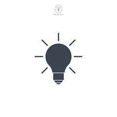 Light Bulb icon symbol vector illustration isolated on white background