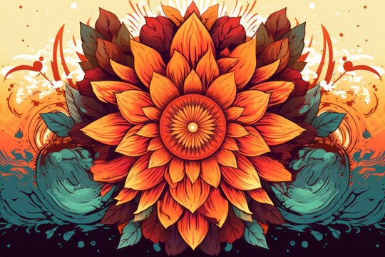 Intricate mandala design. Beautiful illustration picture. Generative AI