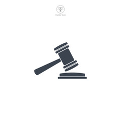 Auction Gavel icon symbol vector illustration isolated on white background