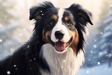 Cute dog portrait. Beautiful illustration picture. Generative AI