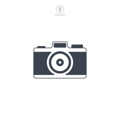 Camera icon symbol vector illustration isolated on white background