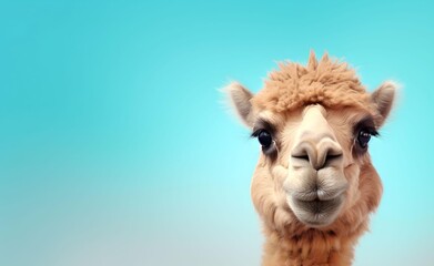 Fototapeta premium Creative Animal Concept. Camel over pastel bright background. Generative AI.