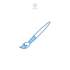 Paintbrush icon symbol vector illustration isolated on white background