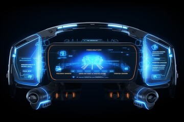 Fototapeta premium Blue virtual reality space. Beautiful illustration picture. Generative AI