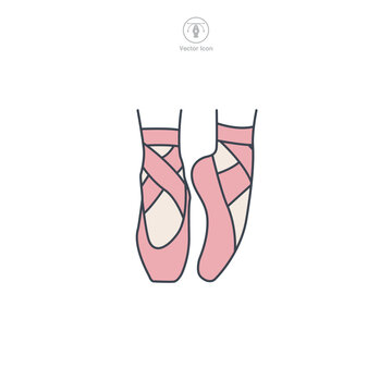 Ballet Shoes icon symbol vector illustration isolated on white background