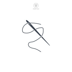 Sewing Needle icon symbol vector illustration isolated on white background
