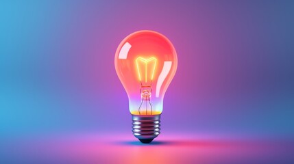 Colorful light bulb against background. Beautiful illustration picture. Generative AI