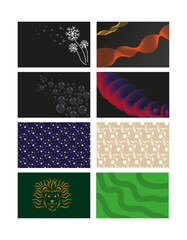 
Designs for eight different bank cards. Suitable for banks
