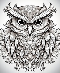 Owl shape, hand drawn. Beautiful illustration picture. Generative AI