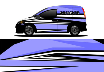 Van decal wrap design vector for company branding graphic wrap decal and sticker template vector