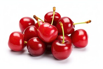 Cherries on white background