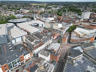 Chelmsford city  centre Essex UK Aerial drone view