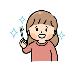 歯磨きする女の子