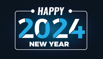 Happy new year 2024 number. With luxury shiny glitter. vector for a happy new year banner, poster greeting, and celebration.