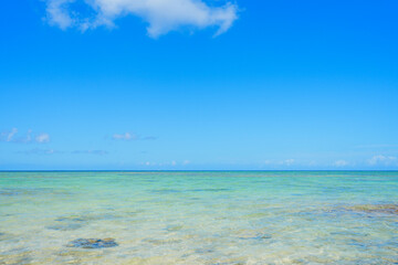 Fototapeta na wymiar 透き通った美しい沖縄の青い海