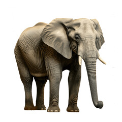 Obraz premium Big elephant standing isolated on white background