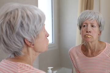 Senior woman with dental problems 