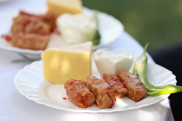 Sarmale, a traditional Romanian dish made from pork and polenta.