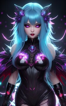Vampire Girl with a unique bodysuit - Ai Generated