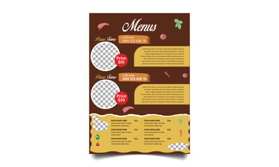 Restaurant menu template design. food menu for restaurant.