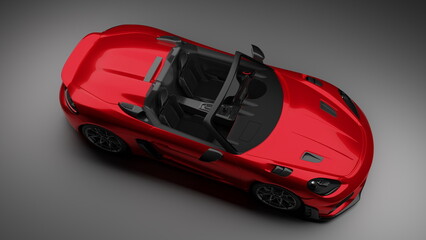 Naklejka premium New sport car, auto cabrio RS, S-class convertible type in modern style. Copy space, banner composition. 3D render