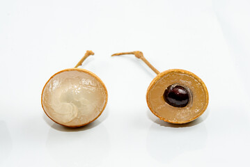 Longan fruit on white background. Fresh longan on white background