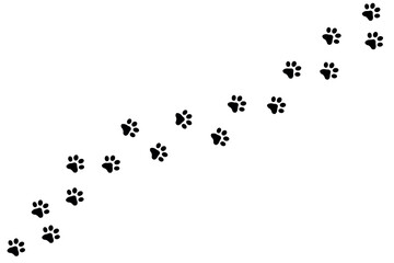 Animal Paw Track - Black Vector Icons Isolated On White Background