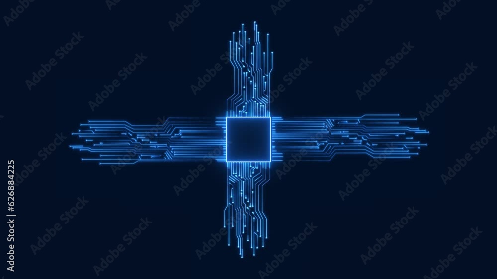 Poster ai web network, technology circuit board advanced technology visualization cpu processor microchip s
