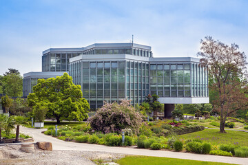 Greenhouses of the botanical garden in Tübingen. Germany, Europe