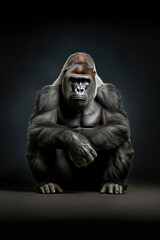 Fototapeta na wymiar Adult Gorilla created with GenAI