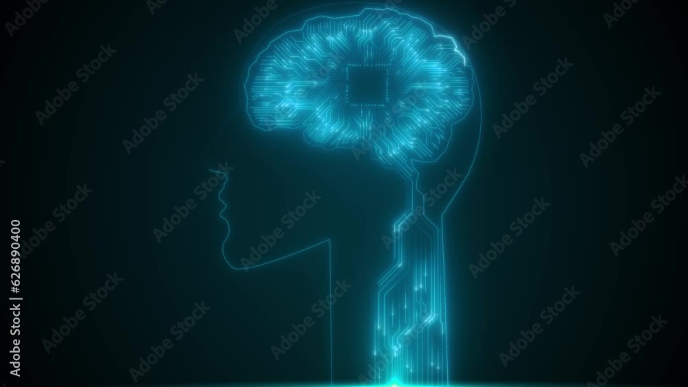 Poster ai learning and artificial intelligence. business, technology, internet and networking concept. deep