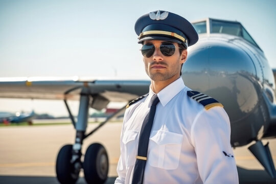 Portrait of a handsome pilot