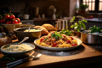 Delicious pasta, italian cuisine