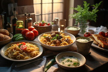 Delicious pasta, italian cuisine