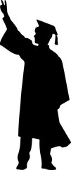 Student graduating silhouette illustration