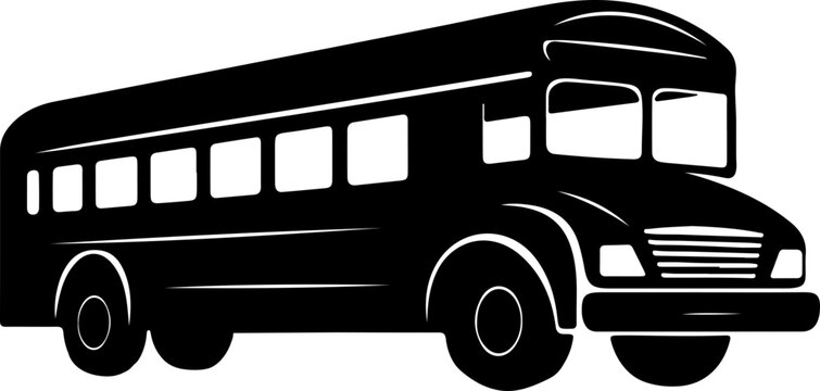 recommend clip art: School bus silhouette illustration