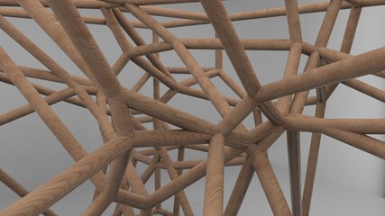 3d render wood abstract architecture interior