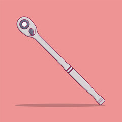 Spanner Vector Icon Illustration with Outline for Design Element, Clip Art, Web, Landing page, Sticker, Banner. Flat Cartoon Style