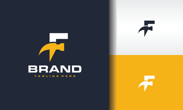 letter F hammer logo