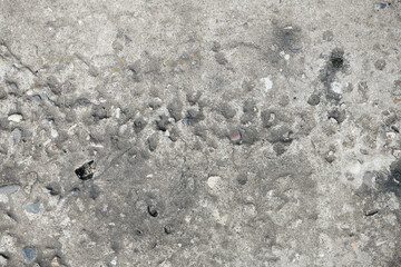 Dirty grey rough cement wall background. Concrete grunge slab surface. Abstract textured concrete pattern, top view