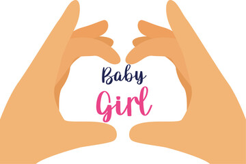 baby girl birth, baby shower, baby girl, postcard 